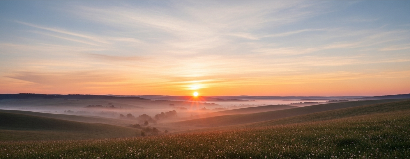 Serene sunrise landscape